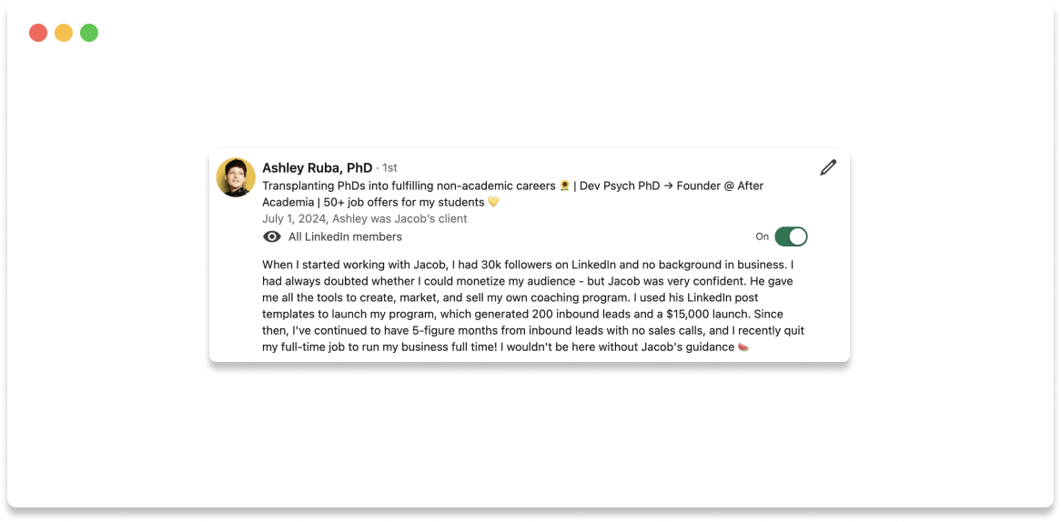 Ashley Ruba — $15k launch, 5-figure months