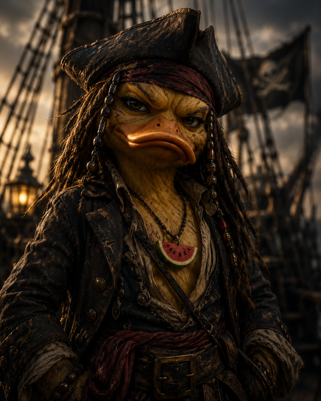 Ducky — the Modern Maker build engine, drawn as a pirate duck